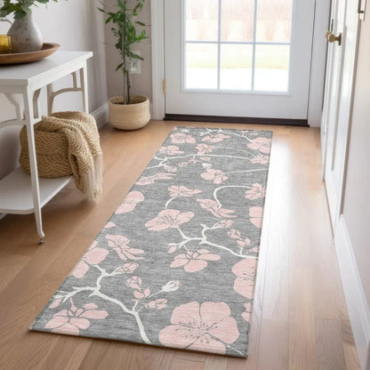 Inoa Gray Washable Indoor-Outdoor Rug-Outdoor Rugs-LOOMLAN Rugs-LOOMLAN