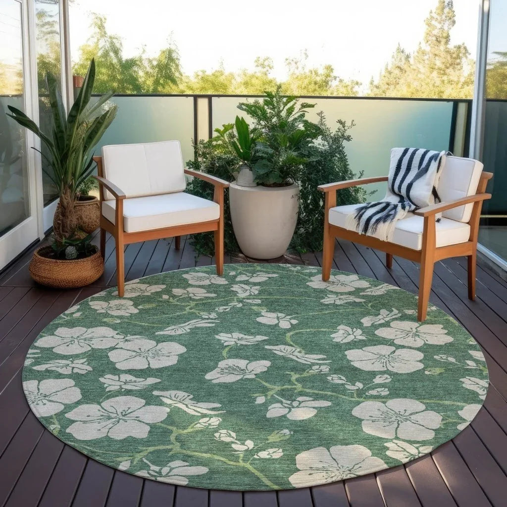Inoa Green Washable Indoor-Outdoor Rug-Outdoor Rugs-LOOMLAN Rugs-LOOMLAN