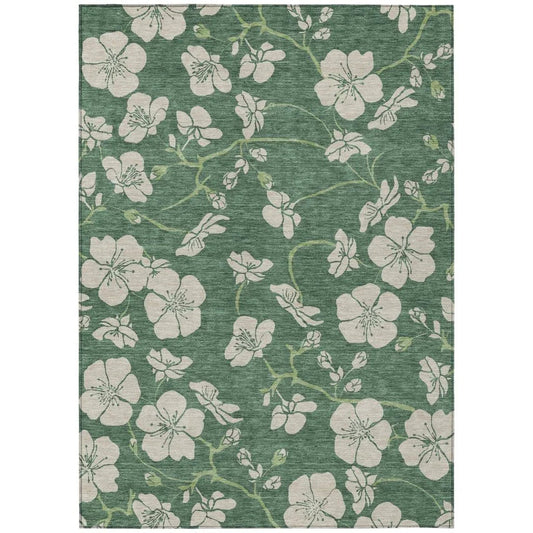 Inoa Green Washable Indoor-Outdoor Rug-Outdoor Rugs-LOOMLAN Rugs-2'6" x 3'10"-LOOMLAN
