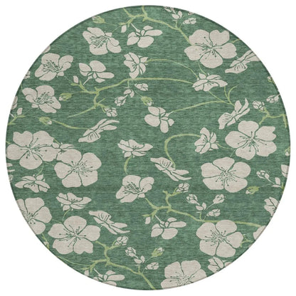Inoa Green Washable Indoor-Outdoor Rug-Outdoor Rugs-LOOMLAN Rugs-8' x 8'-LOOMLAN