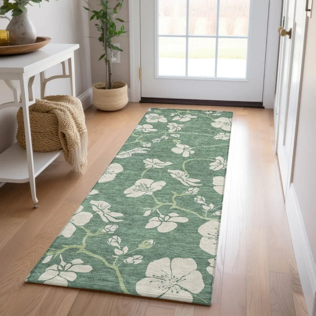 Inoa Green Washable Indoor-Outdoor Rug-Outdoor Rugs-LOOMLAN Rugs-LOOMLAN