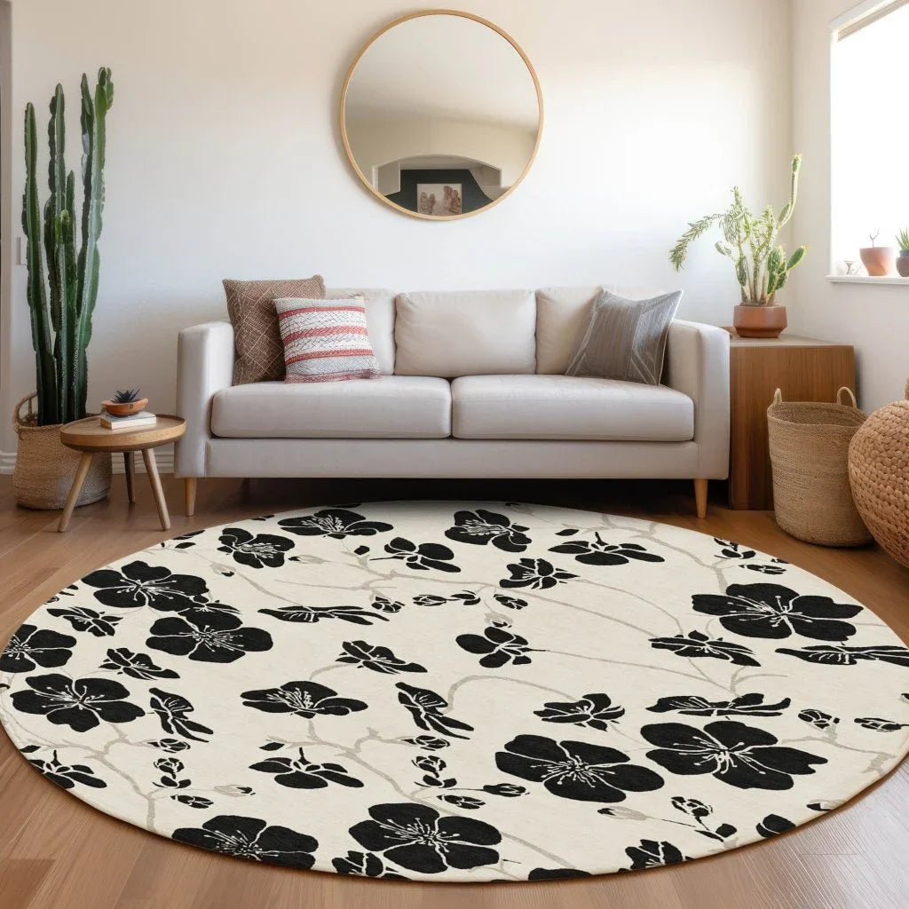 Inoa Ivory Washable Indoor-Outdoor Rug-Outdoor Rugs-LOOMLAN Rugs-LOOMLAN