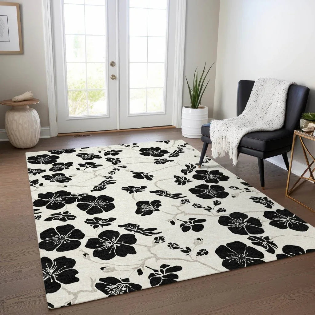 Inoa Ivory Washable Indoor-Outdoor Rug-Outdoor Rugs-LOOMLAN Rugs-LOOMLAN