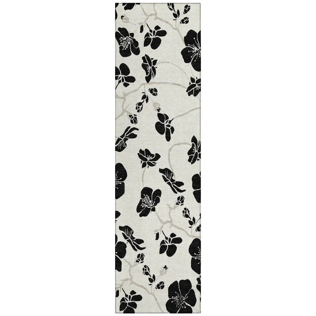 Inoa Ivory Washable Indoor-Outdoor Rug-Outdoor Rugs-LOOMLAN Rugs-2'3" x 7'6"-LOOMLAN