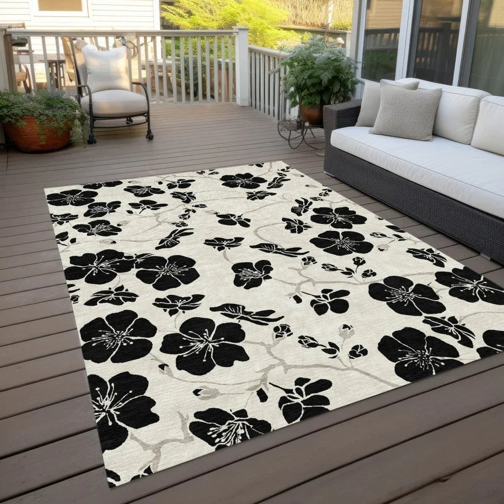 Inoa Ivory Washable Indoor-Outdoor Rug-Outdoor Rugs-LOOMLAN Rugs-LOOMLAN
