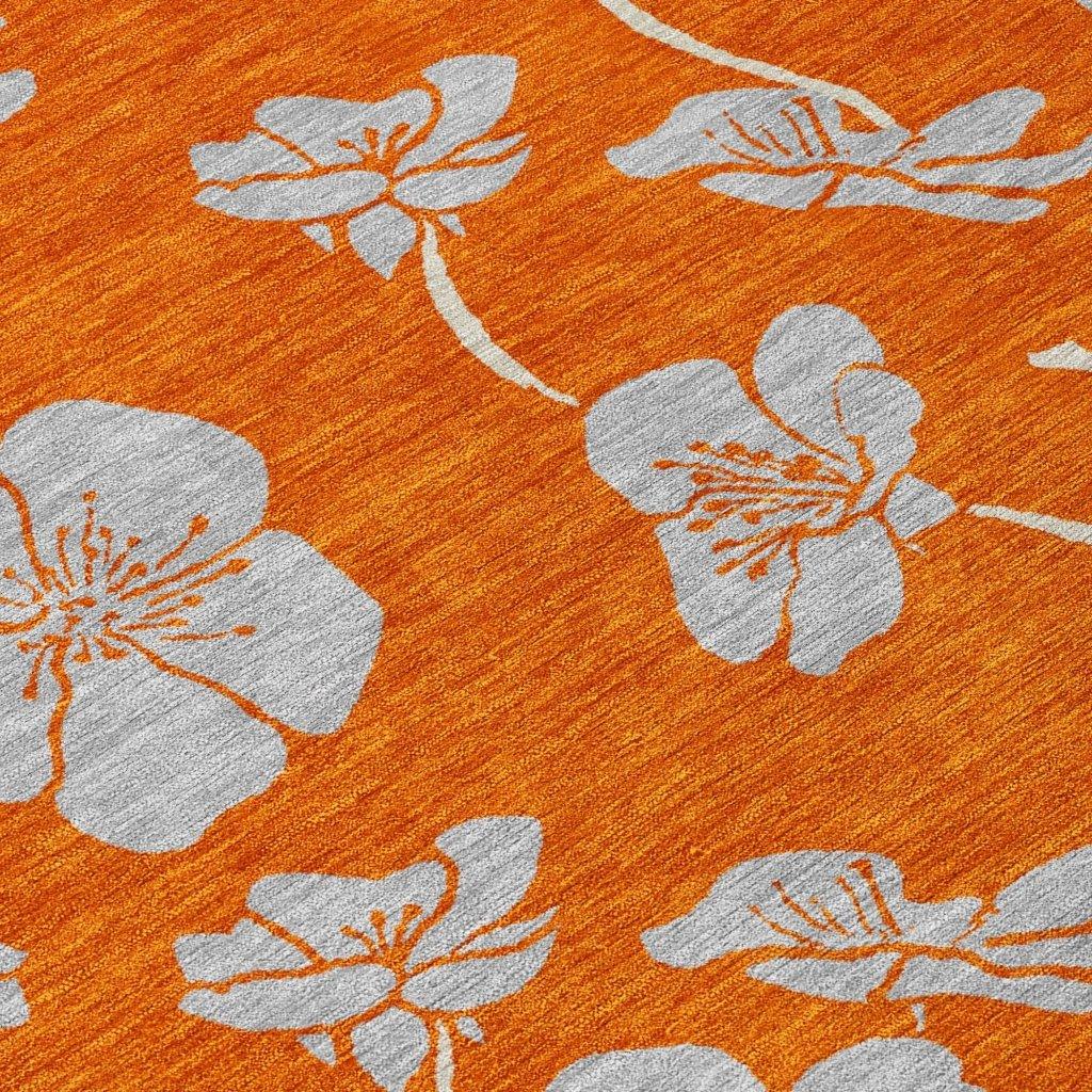 Inoa Orange Washable Indoor-Outdoor Rug-Outdoor Rugs-LOOMLAN Rugs-LOOMLAN