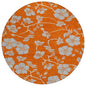 Inoa Orange Washable Indoor-Outdoor Rug-Outdoor Rugs-LOOMLAN Rugs-8' x 8'-LOOMLAN