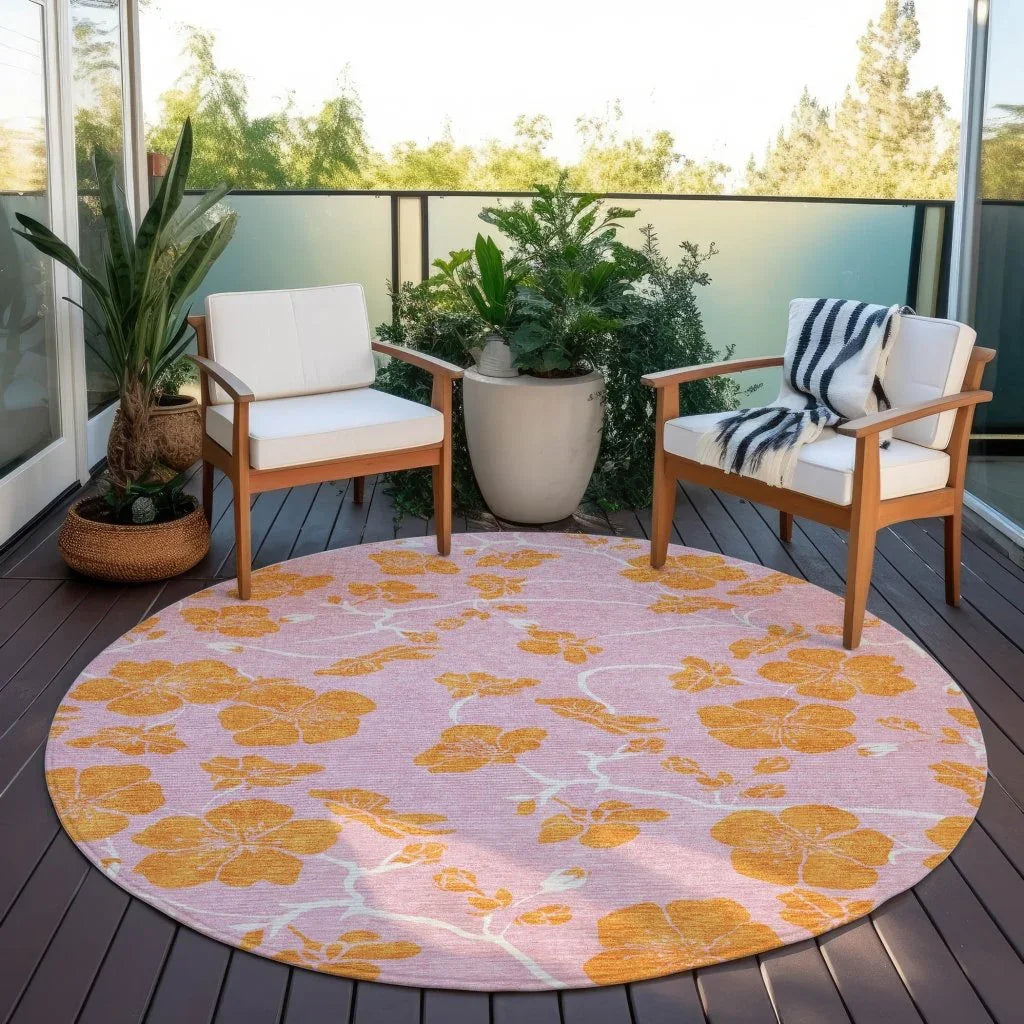 Inoa Pink Washable Indoor-Outdoor Rug-Outdoor Rugs-LOOMLAN Rugs-LOOMLAN