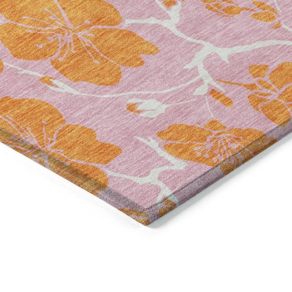 Inoa Pink Washable Indoor-Outdoor Rug-Outdoor Rugs-LOOMLAN Rugs-LOOMLAN