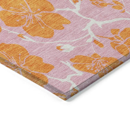Inoa Pink Washable Indoor-Outdoor Rug-Outdoor Rugs-LOOMLAN Rugs-LOOMLAN