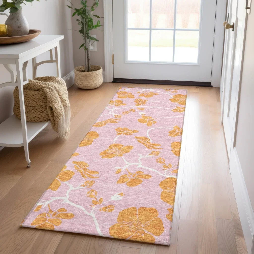 Inoa Pink Washable Indoor-Outdoor Rug-Outdoor Rugs-LOOMLAN Rugs-LOOMLAN