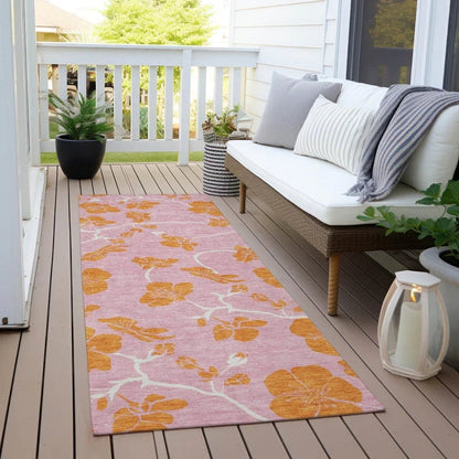 Inoa Pink Washable Indoor-Outdoor Rug-Outdoor Rugs-LOOMLAN Rugs-LOOMLAN