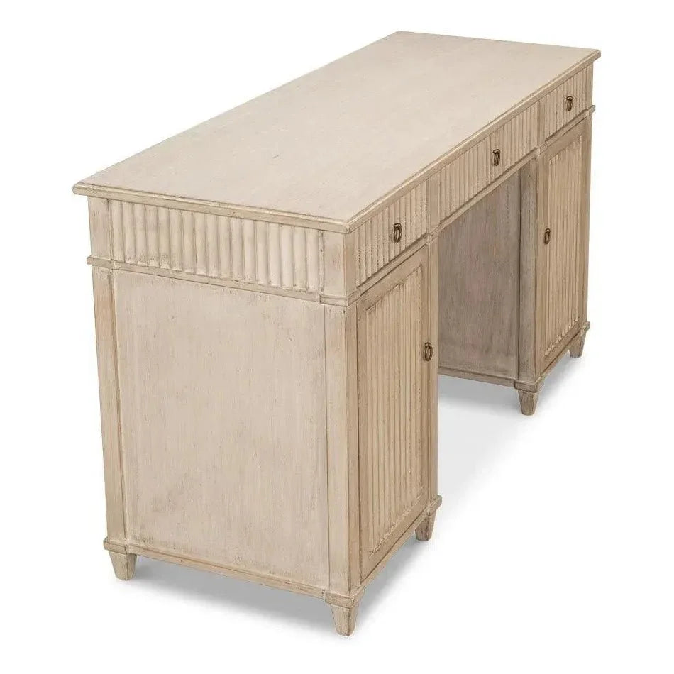 Inspire Desk Stone Grey-Home Office Desks-Sarreid-LOOMLAN