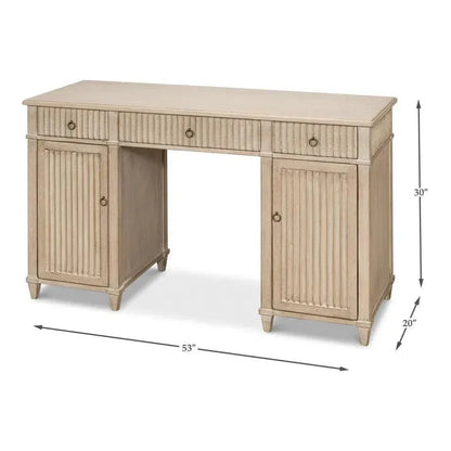 Inspire Desk Stone Grey-Home Office Desks-Sarreid-LOOMLAN