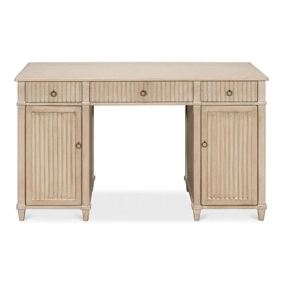 Inspire Desk Stone Grey-Home Office Desks-Sarreid-LOOMLAN