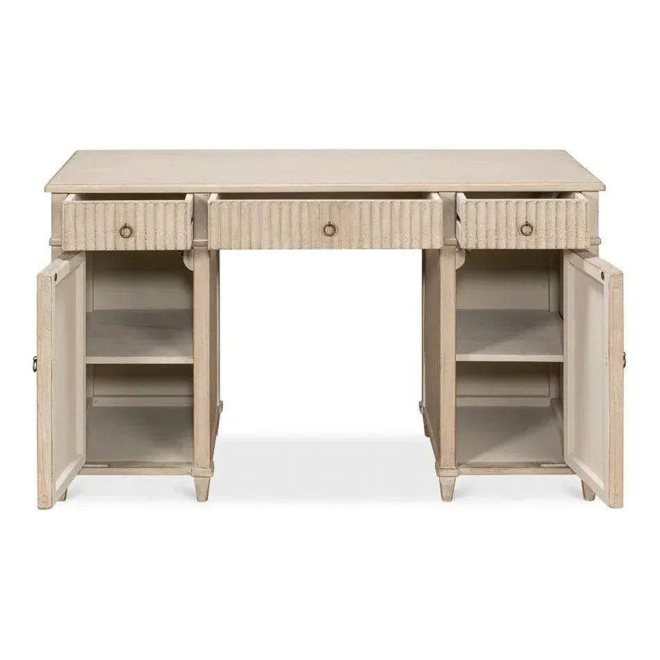 Inspire Desk Stone Grey-Home Office Desks-Sarreid-LOOMLAN