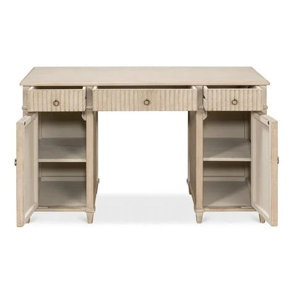 Inspire Desk Stone Grey-Home Office Desks-Sarreid-LOOMLAN