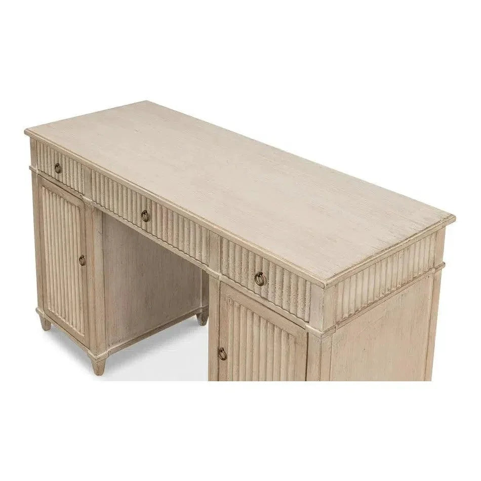 Inspire Desk Stone Grey-Home Office Desks-Sarreid-LOOMLAN