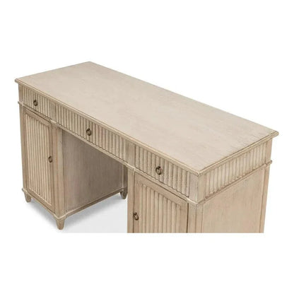 Inspire Desk Stone Grey-Home Office Desks-Sarreid-LOOMLAN