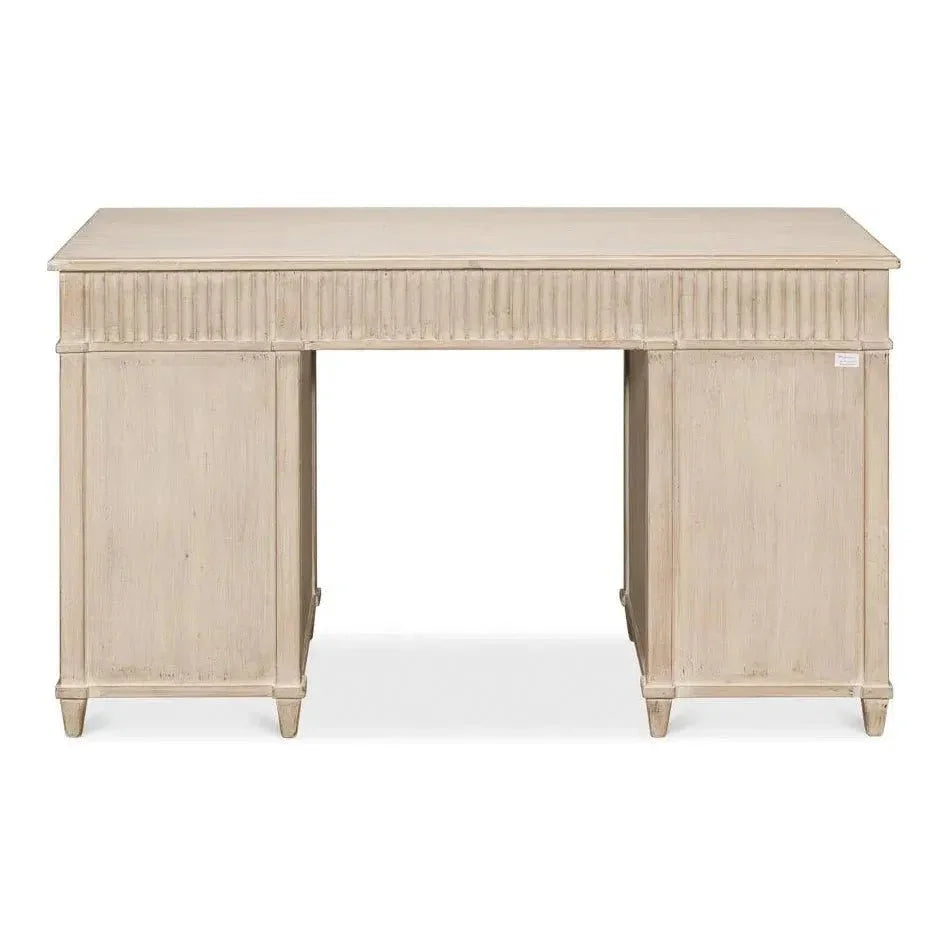 Inspire Desk Stone Grey-Home Office Desks-Sarreid-LOOMLAN