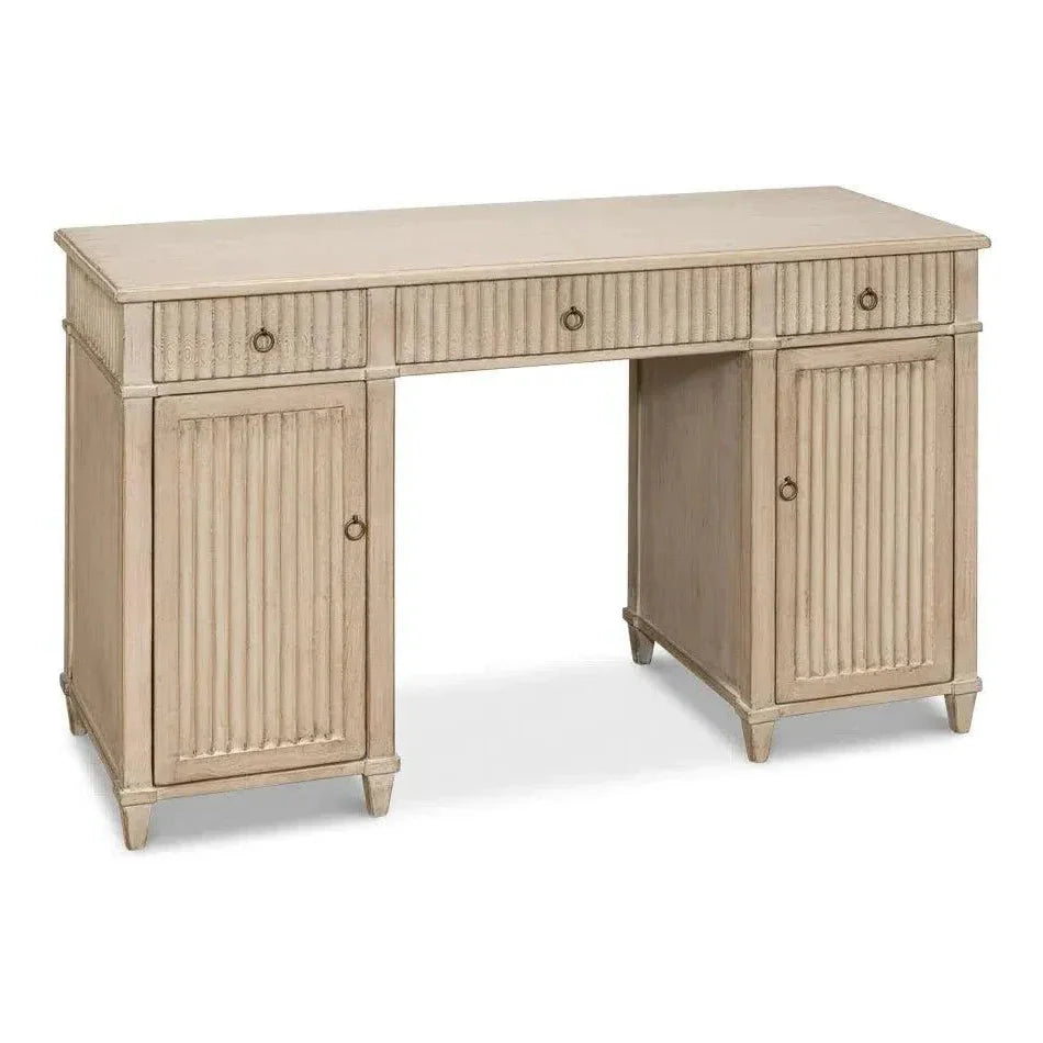 Inspire Desk Stone Grey-Home Office Desks-Sarreid-LOOMLAN