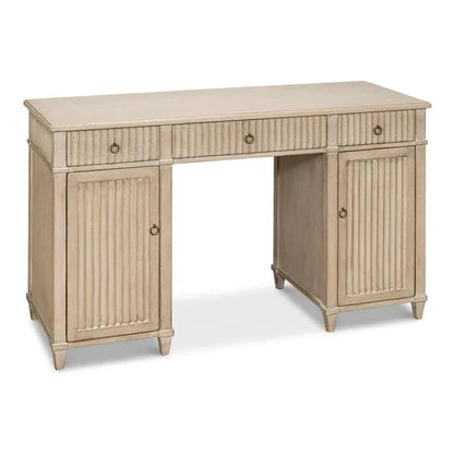 Inspire Desk Stone Grey-Home Office Desks-Sarreid-LOOMLAN