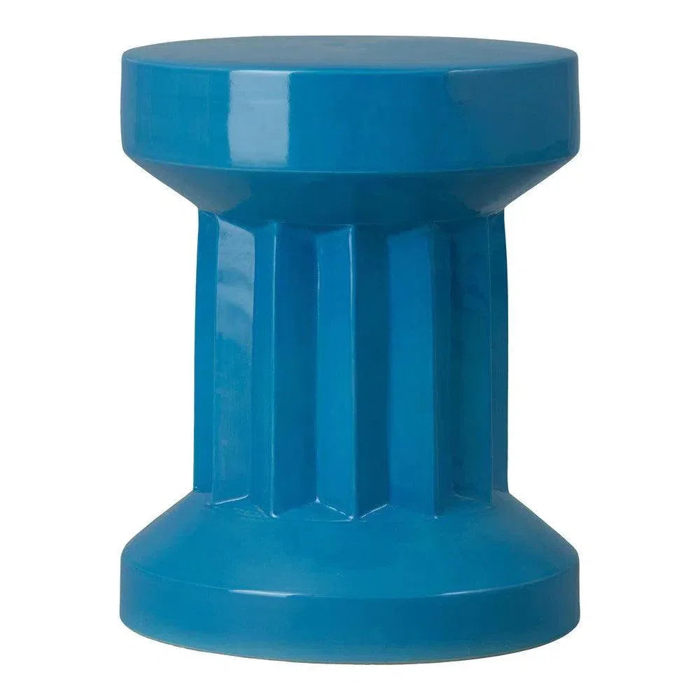 Intrepit 18 in. Round Turquoise Ceramic Garden Stool-Garden Stools-Emissary-Turquoise-LOOMLAN