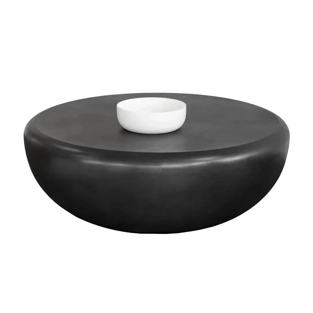 Iolite Concrete Outdoor Round Coffee Table-Outdoor Coffee Tables-SUNPAN-LOOMLAN