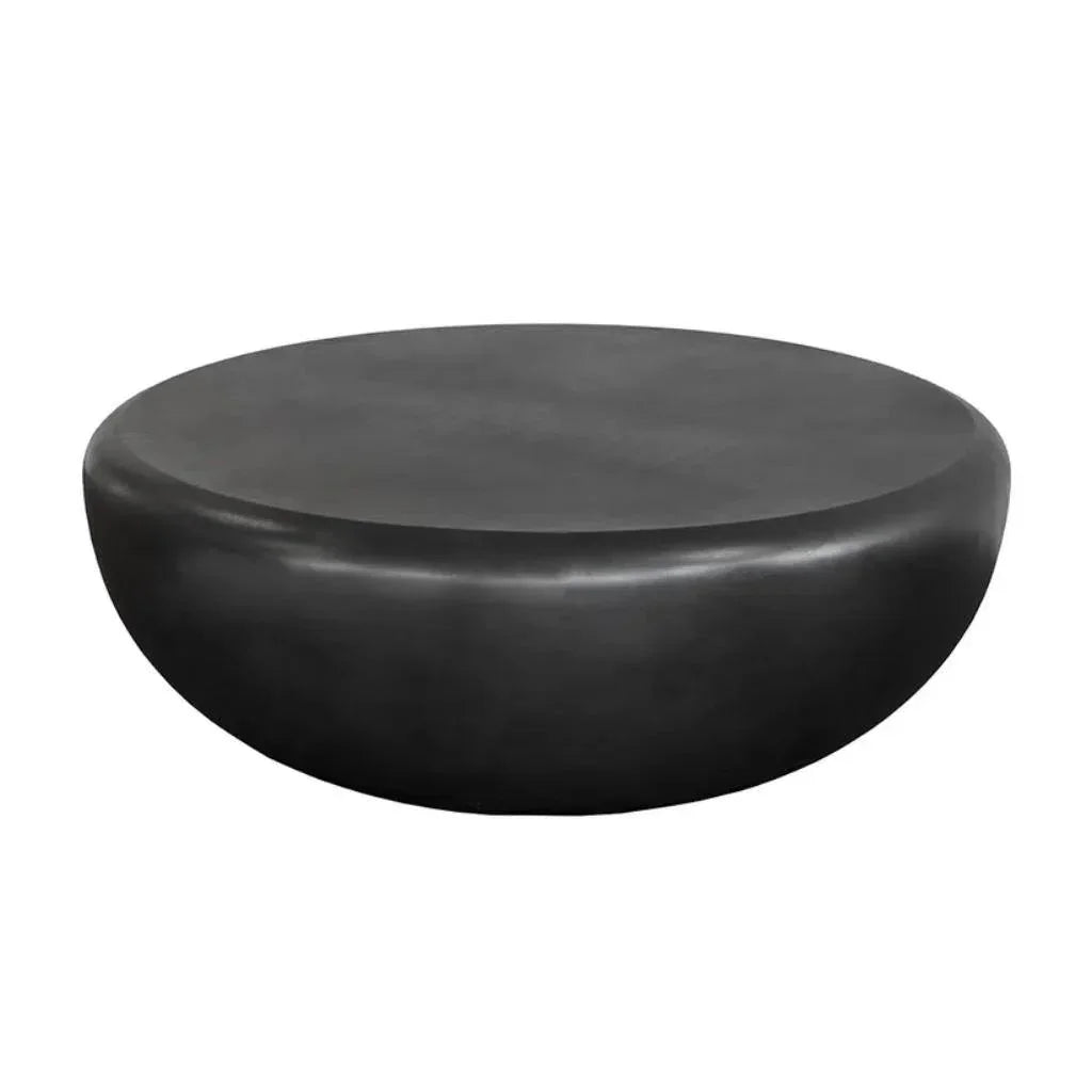 Iolite Concrete Outdoor Round Coffee Table-Outdoor Coffee Tables-SUNPAN-Black-LOOMLAN