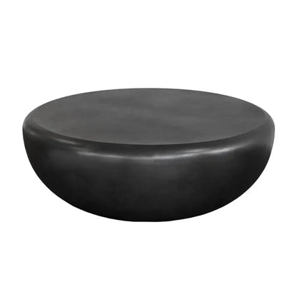 Iolite Concrete Outdoor Round Coffee Table-Outdoor Coffee Tables-SUNPAN-Black-LOOMLAN