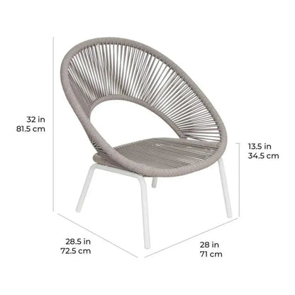 Ionian Lounge Chair - White Outdoor Accent Chair-Outdoor Lounge Chairs-Seasonal Living-LOOMLAN