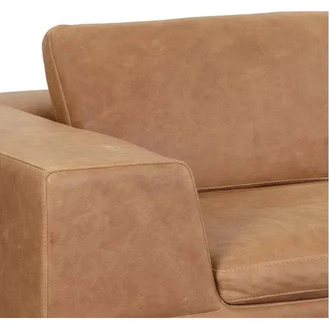 Ira Sofa Camel Leather Modern With Gold Base - LOOMLAN - SUNPAN - Sofas & Loveseats