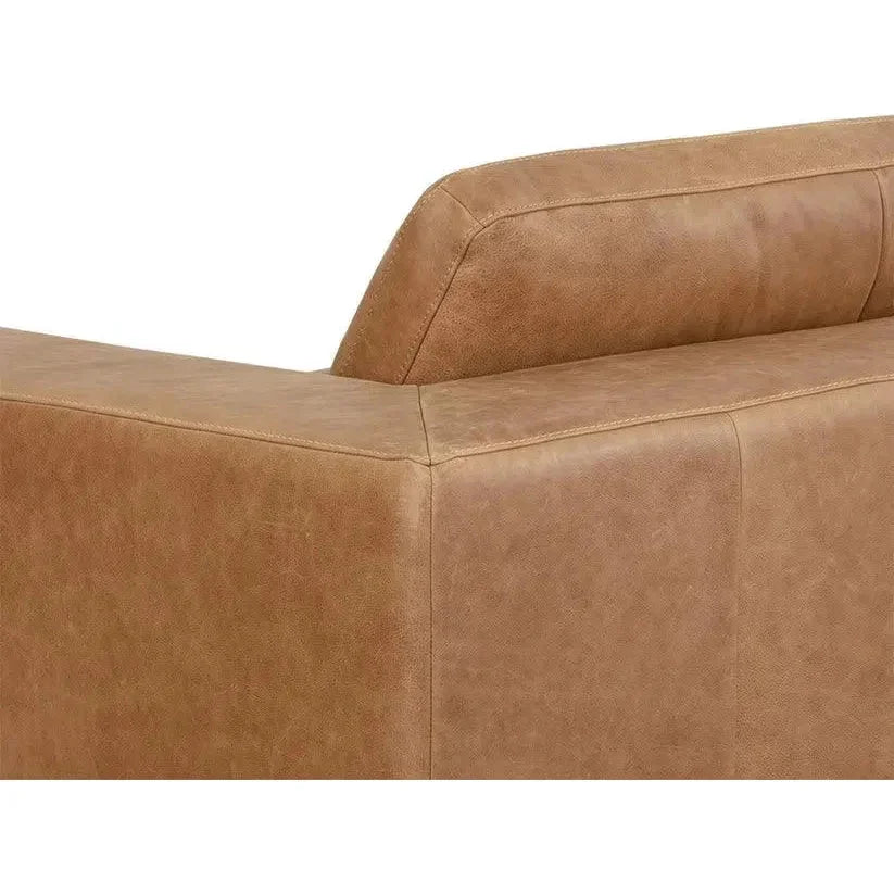 Ira Sofa Camel Leather Modern With Gold Base - LOOMLAN - SUNPAN - Sofas & Loveseats