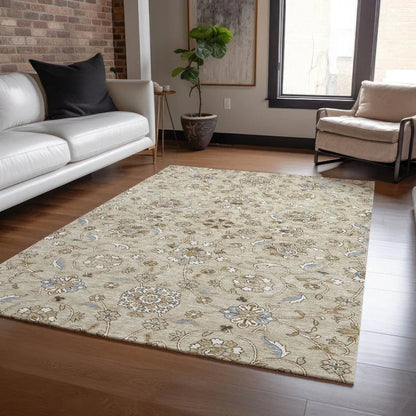 Irene Beige Washable Indoor - Outdoor Rug - LOOMLAN - LOOMLAN Rugs - Outdoor Rugs
