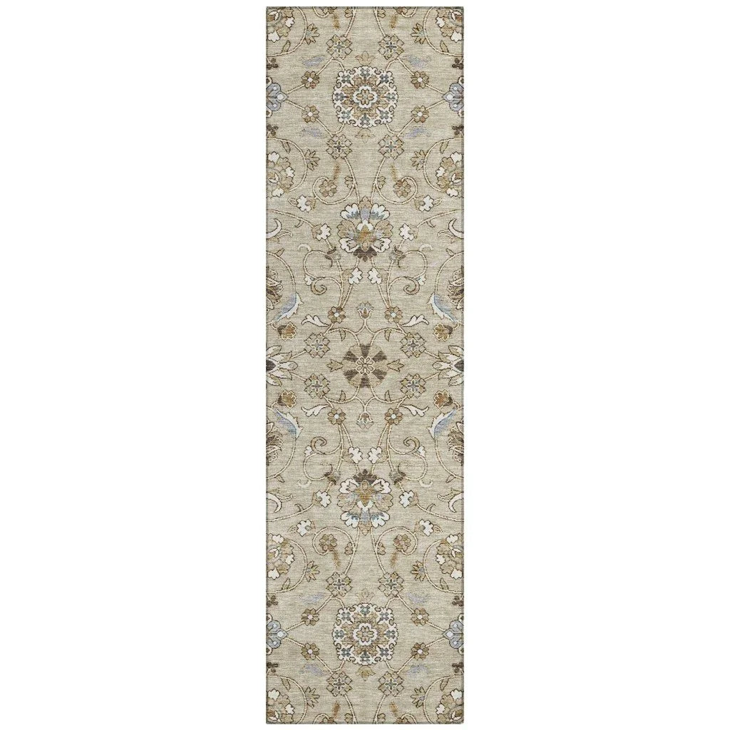 Irene Beige Washable Indoor - Outdoor Rug - LOOMLAN - LOOMLAN Rugs - Outdoor Rugs