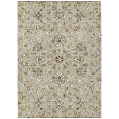 Irene Beige Washable Indoor - Outdoor Rug - LOOMLAN - LOOMLAN Rugs - Outdoor Rugs