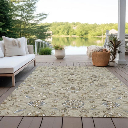 Irene Beige Washable Indoor - Outdoor Rug - LOOMLAN - LOOMLAN Rugs - Outdoor Rugs