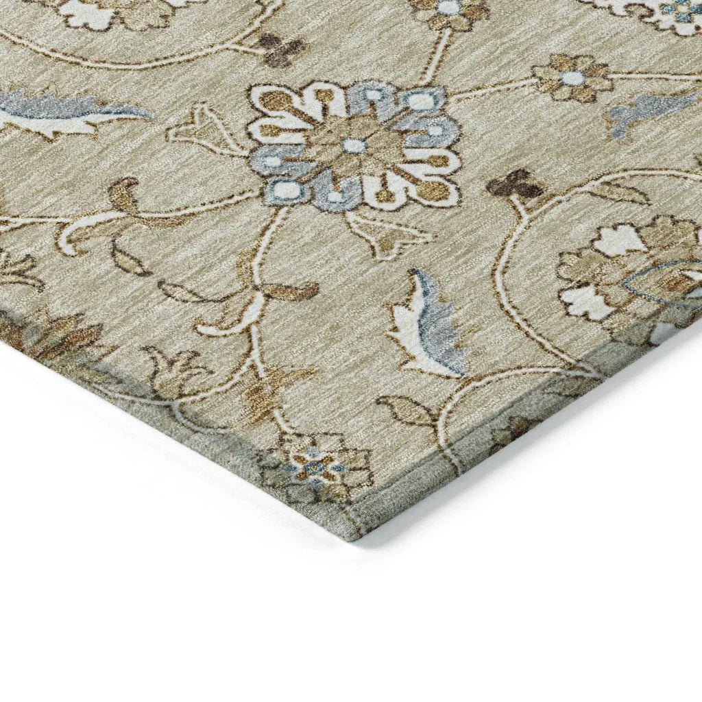 Irene Beige Washable Indoor - Outdoor Rug - LOOMLAN - LOOMLAN Rugs - Outdoor Rugs