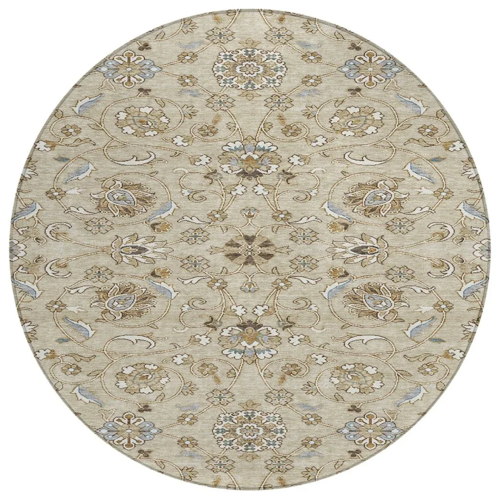 Irene Beige Washable Indoor - Outdoor Rug - LOOMLAN - LOOMLAN Rugs - Outdoor Rugs