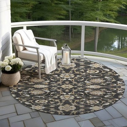 Irene Black Washable Indoor - Outdoor Rug - LOOMLAN - LOOMLAN Rugs - Outdoor Rugs