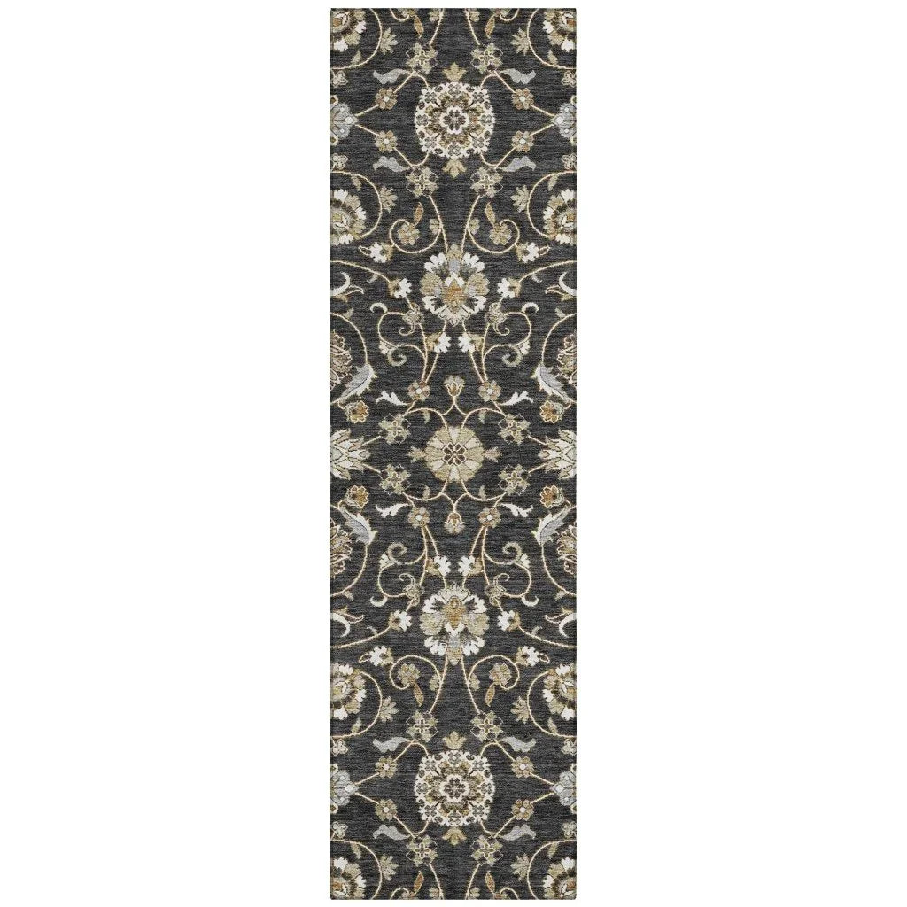 Irene Black Washable Indoor - Outdoor Rug - LOOMLAN - LOOMLAN Rugs - Outdoor Rugs