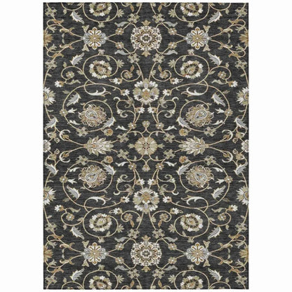 Irene Black Washable Indoor - Outdoor Rug - LOOMLAN - LOOMLAN Rugs - Outdoor Rugs