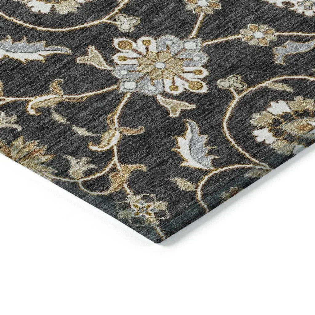 Irene Black Washable Indoor - Outdoor Rug - LOOMLAN - LOOMLAN Rugs - Outdoor Rugs