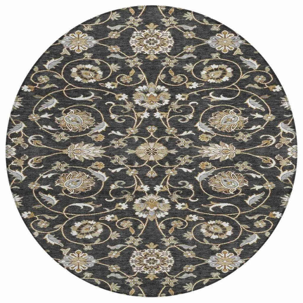 Irene Black Washable Indoor - Outdoor Rug - LOOMLAN - LOOMLAN Rugs - Outdoor Rugs