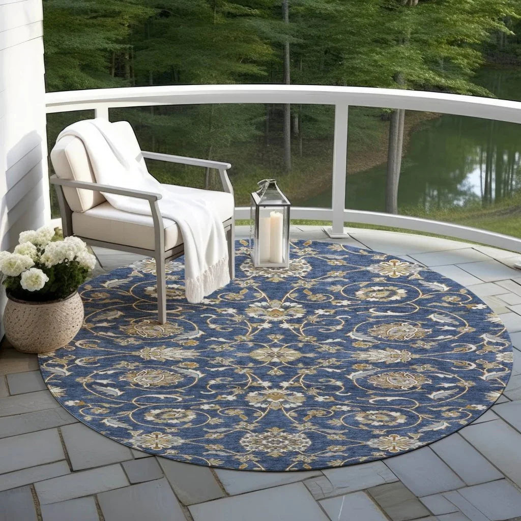 Irene Blue Washable Indoor - Outdoor Rug - LOOMLAN - LOOMLAN Rugs - Outdoor Rugs