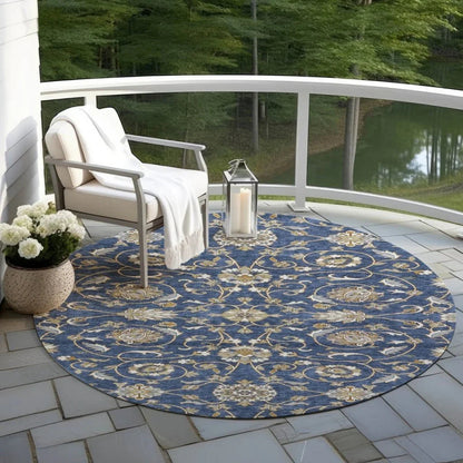 Irene Blue Washable Indoor - Outdoor Rug - LOOMLAN - LOOMLAN Rugs - Outdoor Rugs