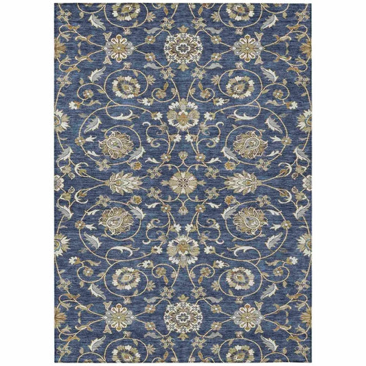 Irene Blue Washable Indoor - Outdoor Rug - LOOMLAN - LOOMLAN Rugs - Outdoor Rugs