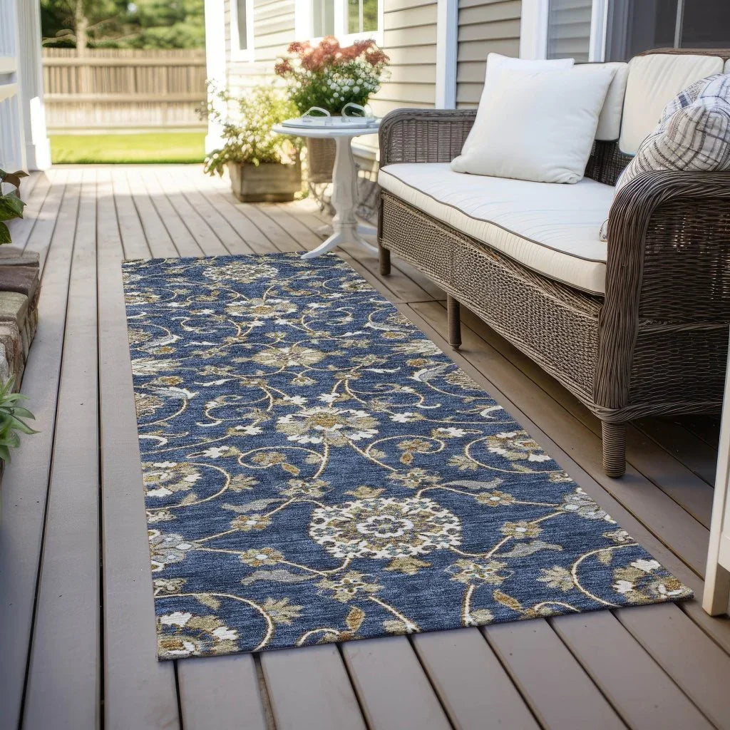 Irene Blue Washable Indoor - Outdoor Rug - LOOMLAN - LOOMLAN Rugs - Outdoor Rugs