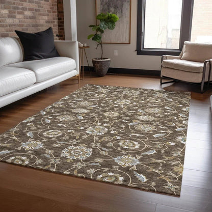 Irene Brown Washable Indoor - Outdoor Rug - LOOMLAN - LOOMLAN Rugs - Outdoor Rugs