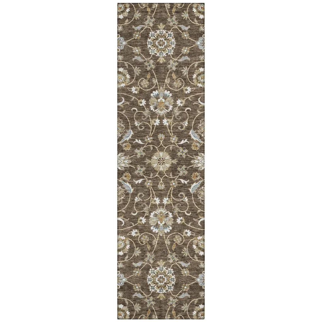 Irene Brown Washable Indoor - Outdoor Rug - LOOMLAN - LOOMLAN Rugs - Outdoor Rugs